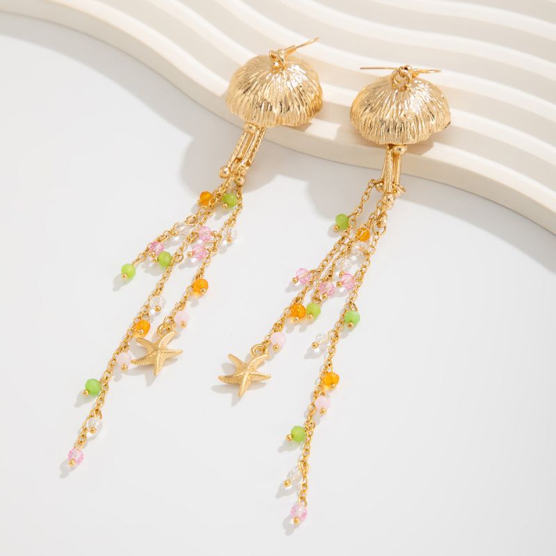 01 Gold Earrings (pair) Alloy Starfish Earrings