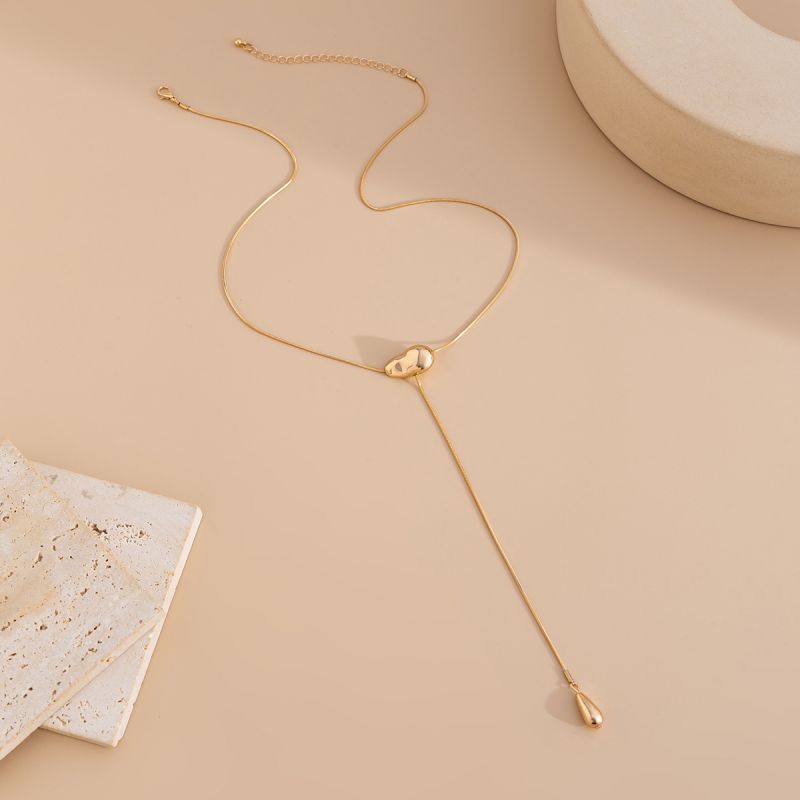 Gold Metal Irregular Y-shaped Necklace