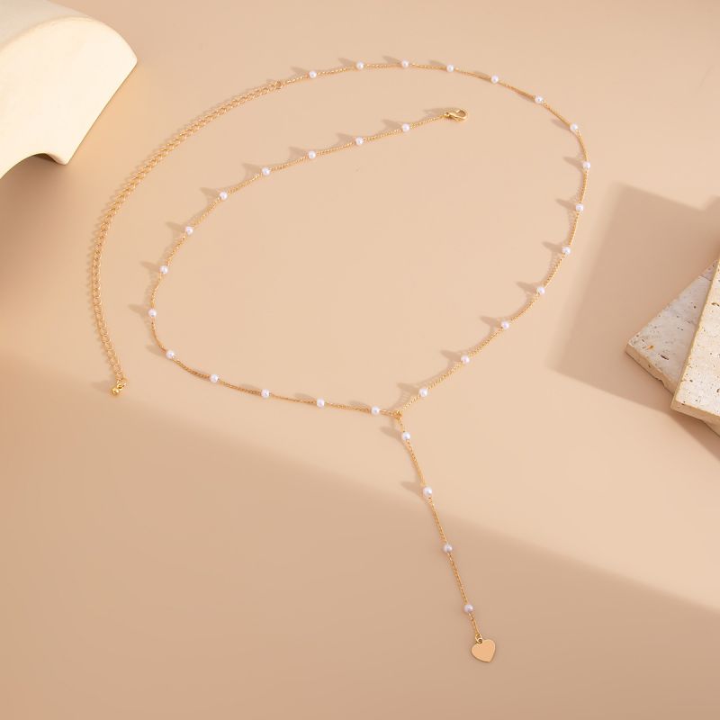 Gold Waist Chain Imitation Pearl Beaded Waist Necklace