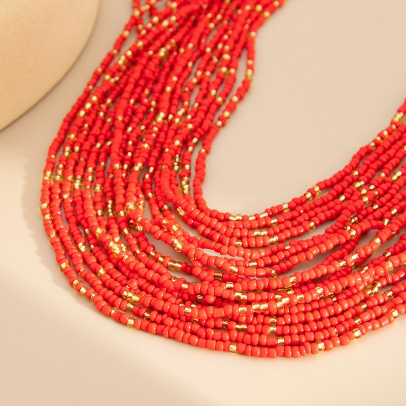 Gold Rice Beads Multi-layer Necklace