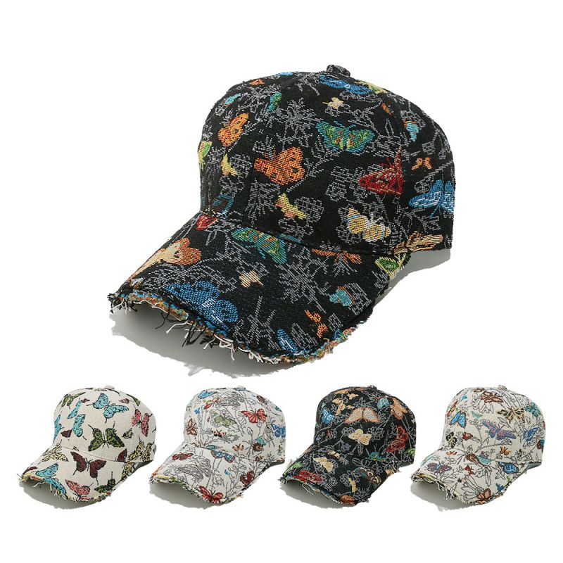 Gorra De Béisbol Con Mariposa Bordada