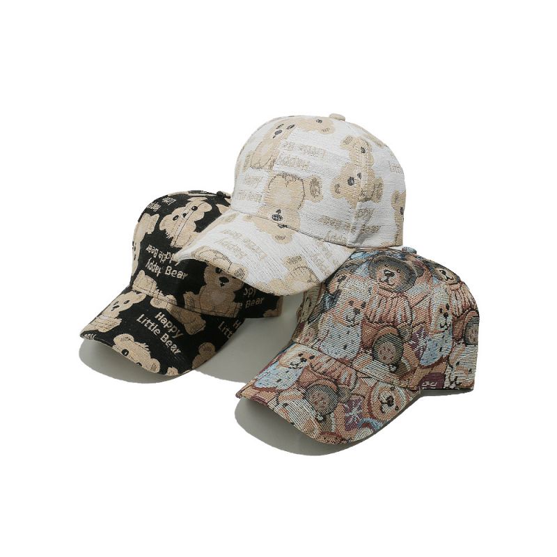 Gorra De Béisbol De Poliéster Con Estampado De Oso