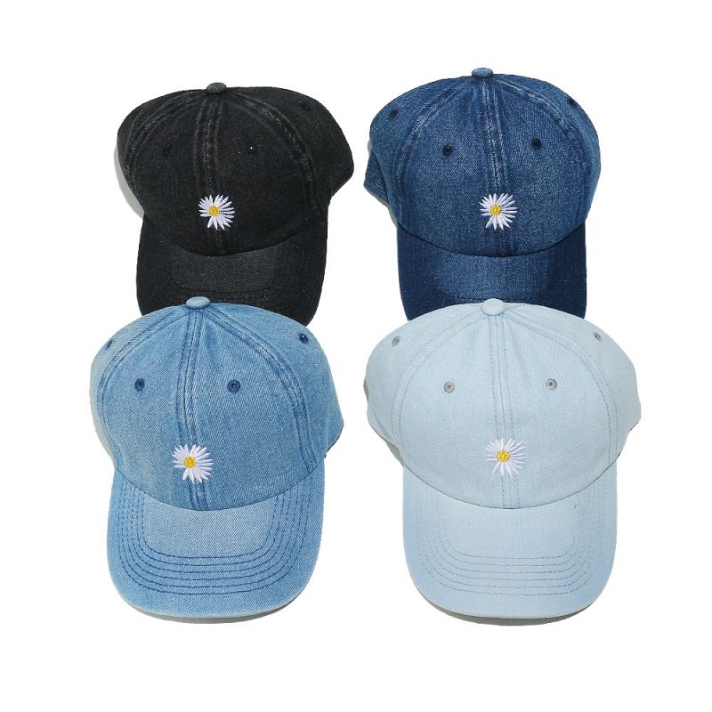 Gorra De Béisbol Vaquera Con Bordado De Margaritas