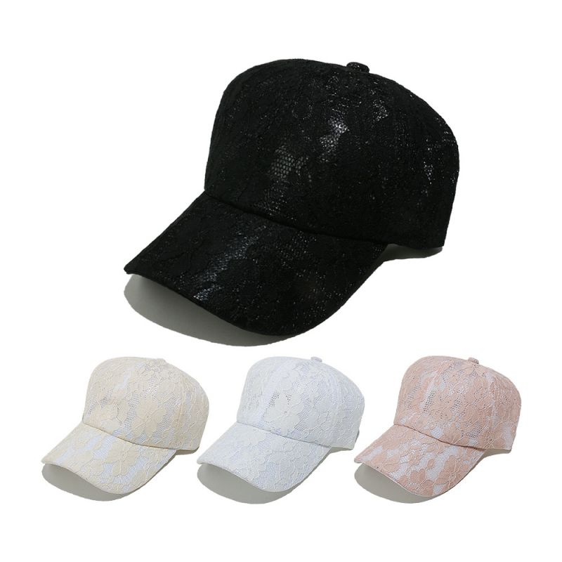 Gorra De Béisbol Con Flores De Encaje