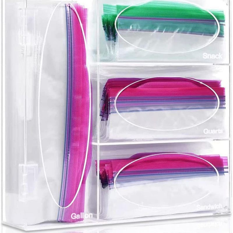 Organizador De Bolsas Con Cremallera De Acrílico Transparente