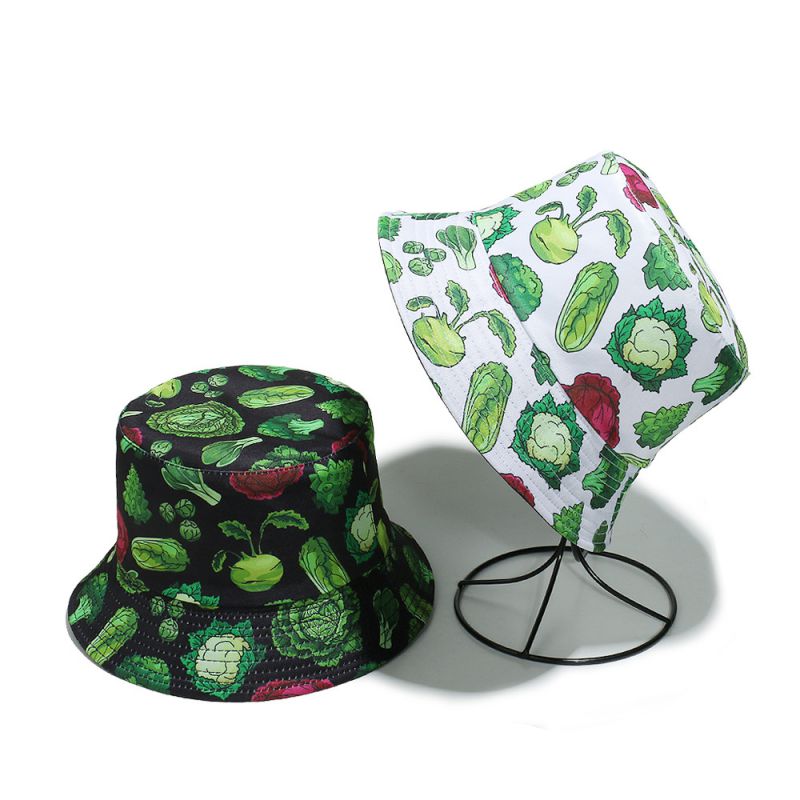 Sombrero De Pescador Con Estampado De Verduras