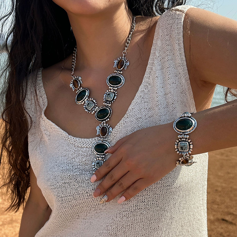Necklace Alloy Oval Irregular Y-shaped Necklace