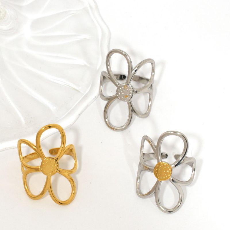 Flowers Stainless Steel Flower Ring