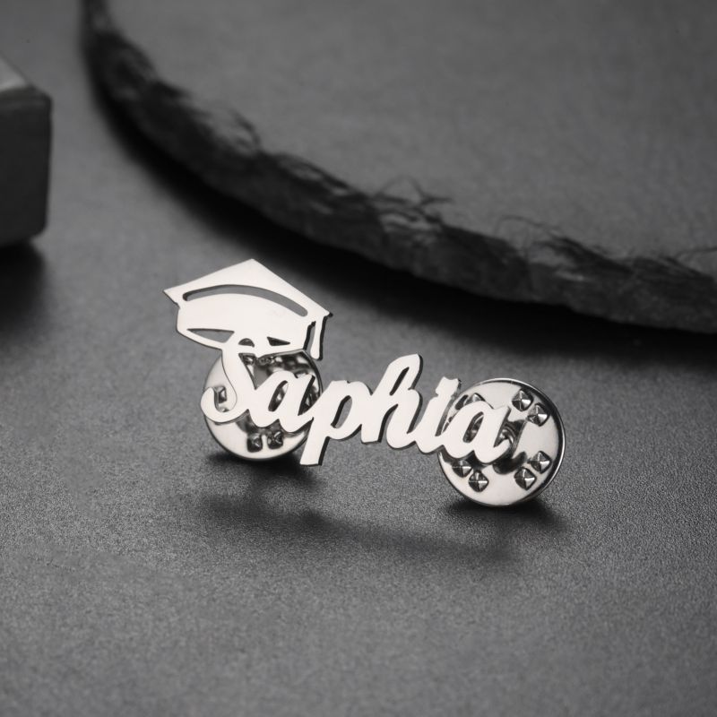 Broche De Acero Inoxidable Con Forma De Sombrero De Médico Y Letras