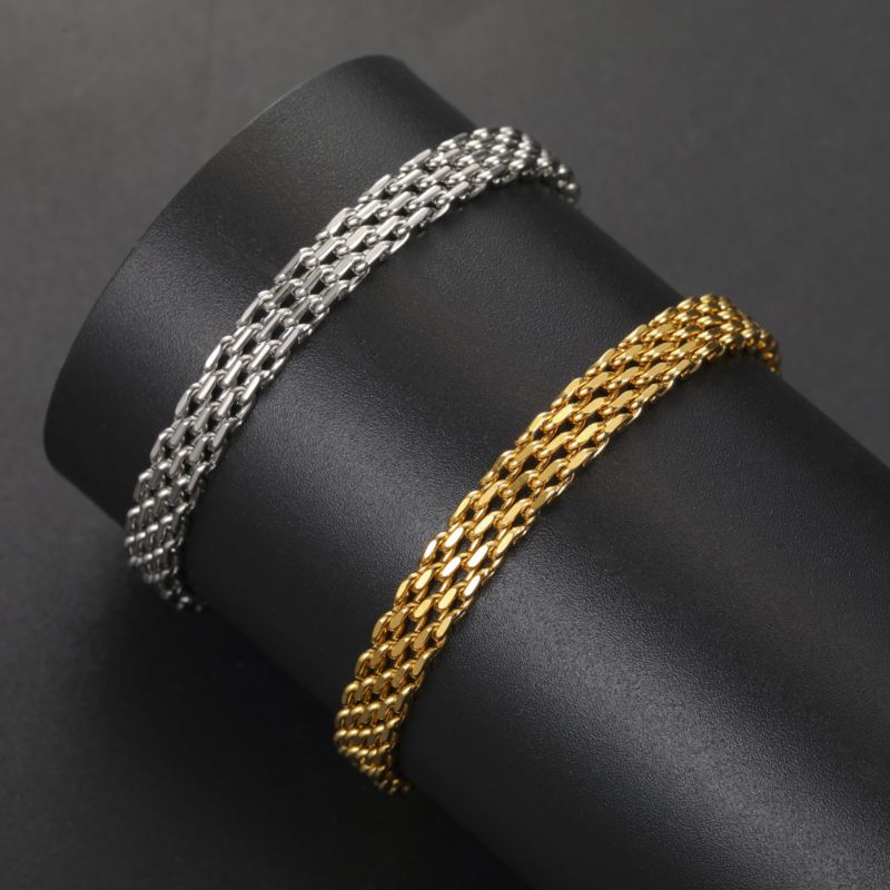 Pulsera De Cadena De Malla De Acero Inoxidable