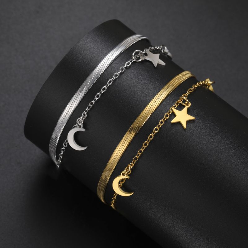 Pulsera Doble Estrella Luna