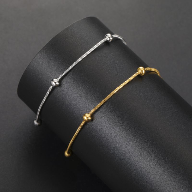 Pulsera De Cuentas De La Suerte De Acero Inoxidable