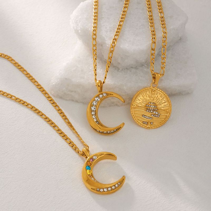 Collar Con Disco De Diamante De Acero De Titanio