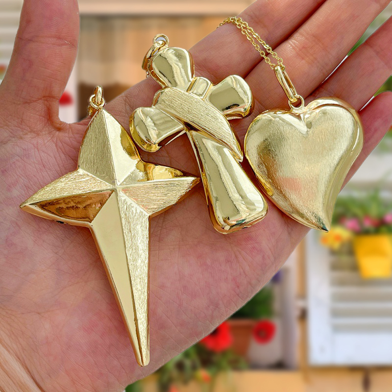 Collar De Estrella De Bronce Cepillado