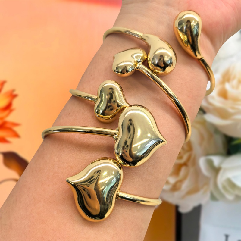 Pulsera De Doble Corazón De Cobre