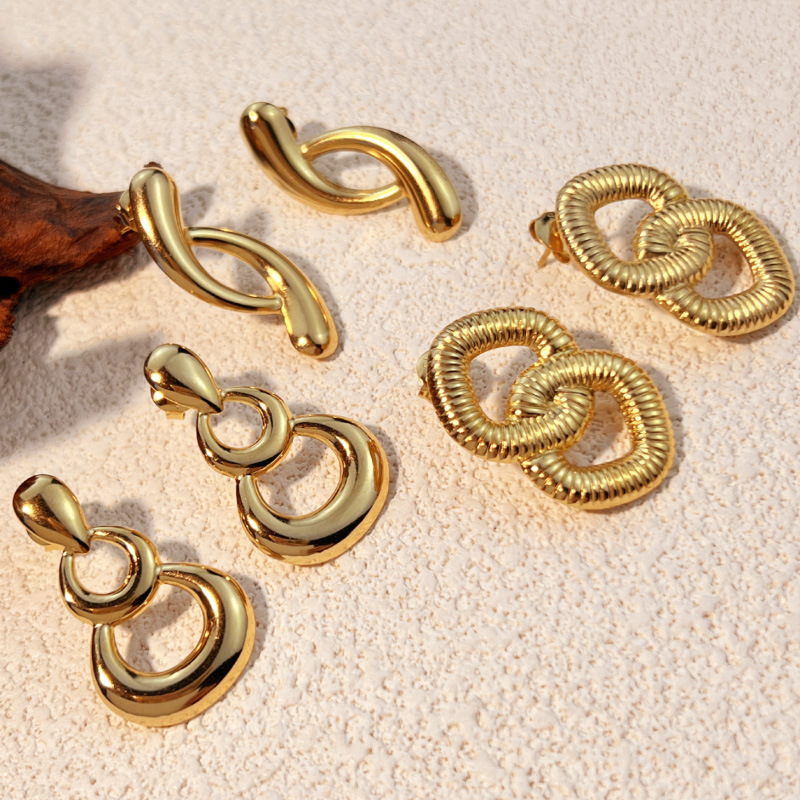 Earrings 2 Stainless Steel Irregular Hollow Earrings