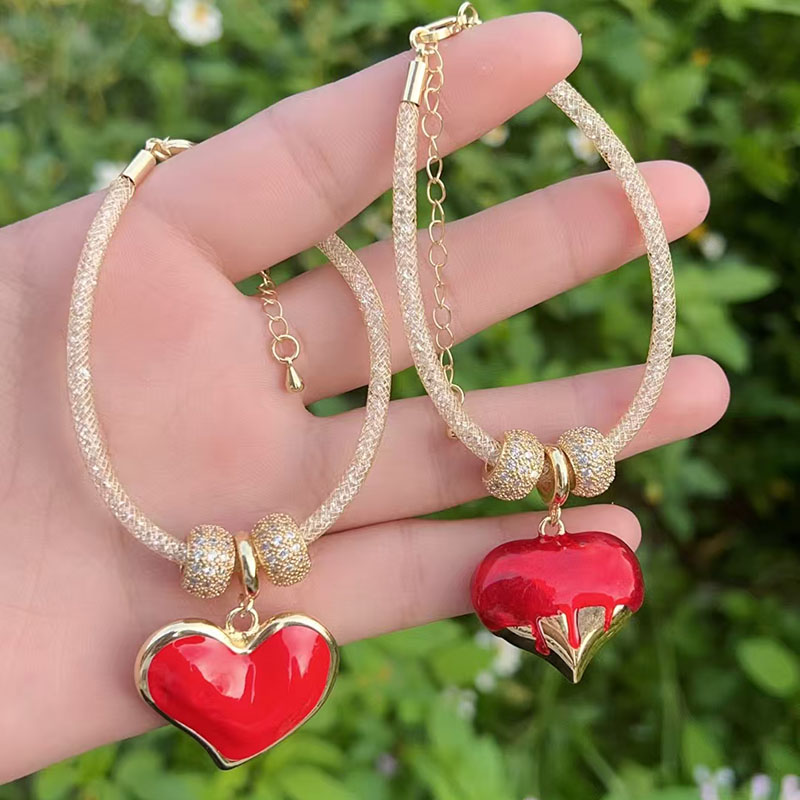Gold 1 Copper Gold-plated Heart Bracelet