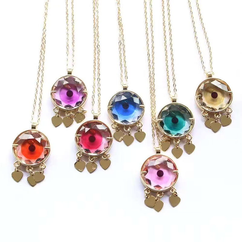 Collar Con Borlas De Corazón De Diamantes De Cobre Y Ojo Redondo