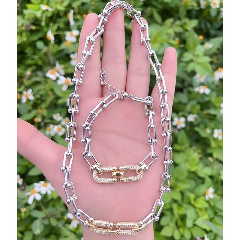 Pulsera Con Cierre De Herradura De Cobre Bañado En Oro