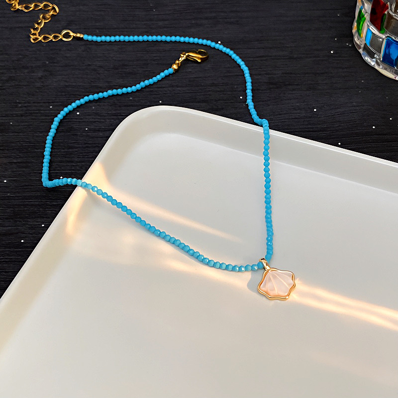 Collar Doble De Corazón Con Cuentas Geométricas