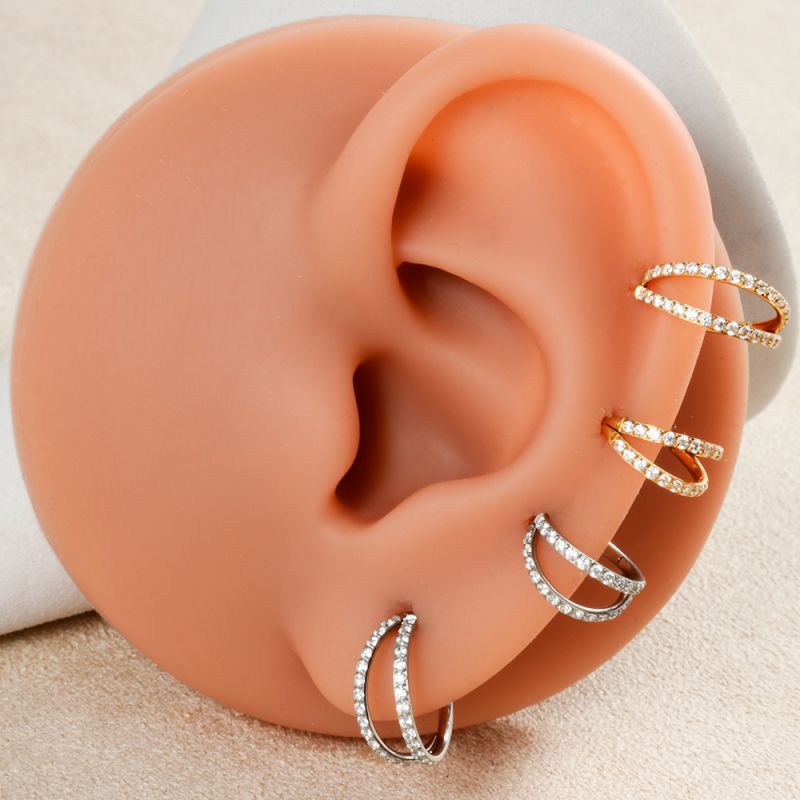 Anillo Nasal Redondo De Acero Inoxidable Con Diamantes (precio Por 2)
