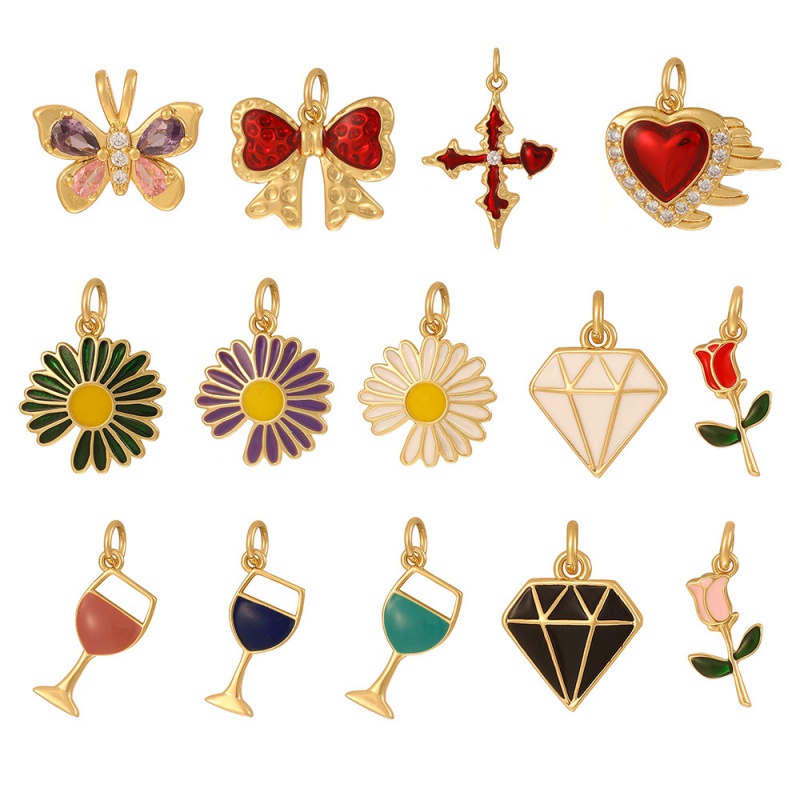 Color Copper Inlaid Zircon Butterfly Accessories