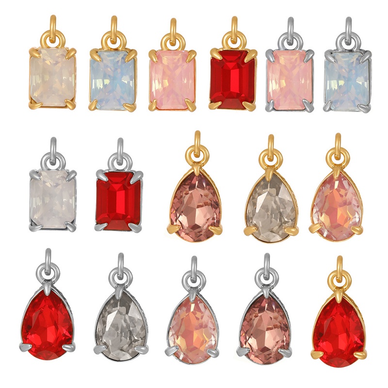 Gold+white Copper Inlaid Zircon Square Accessories