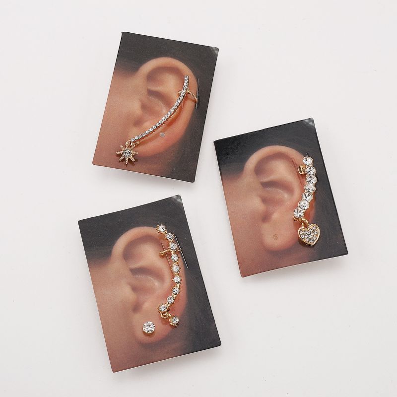 Style 2 Left Ear Alloy Diamond Round Ear Cuff [single]