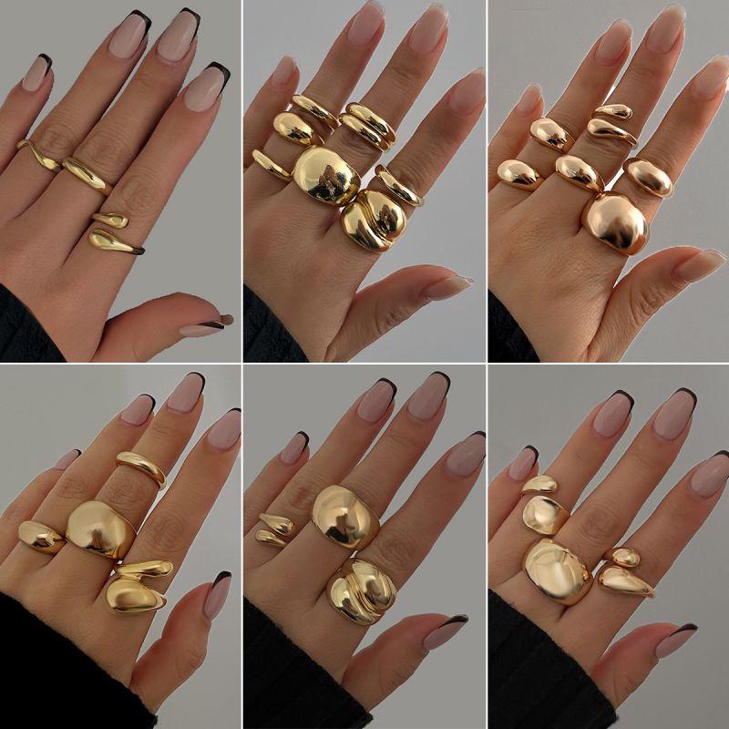 Ring Set 1 Alloy Hollow Irregular Ring Set
