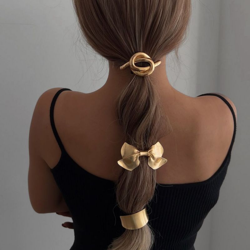 Silver 2 Alloy Curved Hair Rope