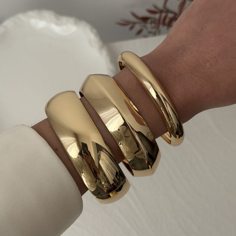 Conjunto De Pulseras Redondas De Aleación