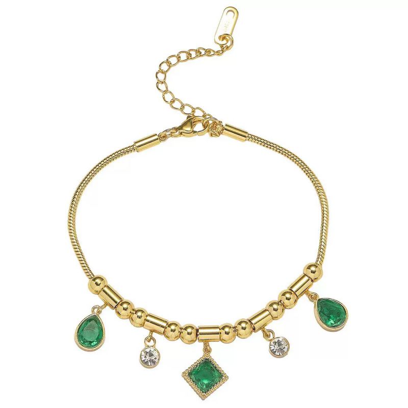 Pulsera De Acero De Titanio Con Diamantes Y Forma De Estrella De Cinco Puntas Con Forma De Pétalo De Mariposa