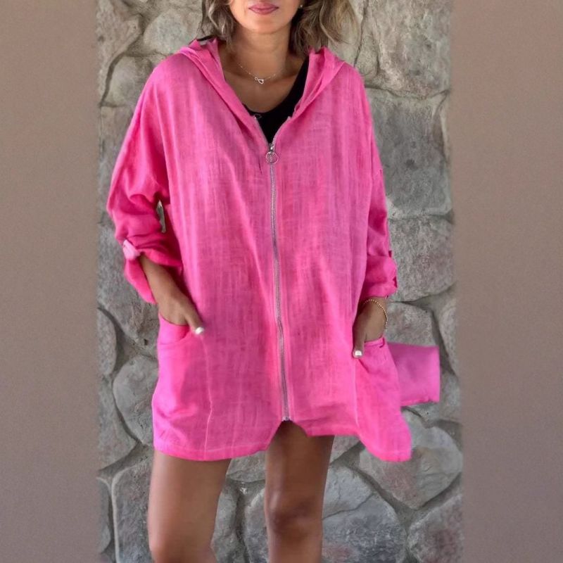 Chaqueta De Algodón Con Capucha Y Cremallera