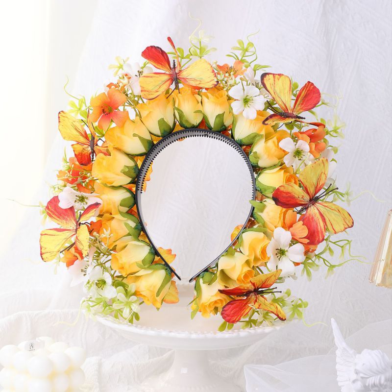 Diadema Con Horquilla De Flores De Simulación