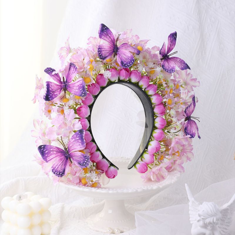 Diadema Con Horquilla De Flores De Simulación