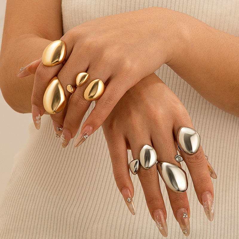 Ring 1 Metallic Glossy Liquid Lava Irregular Ring