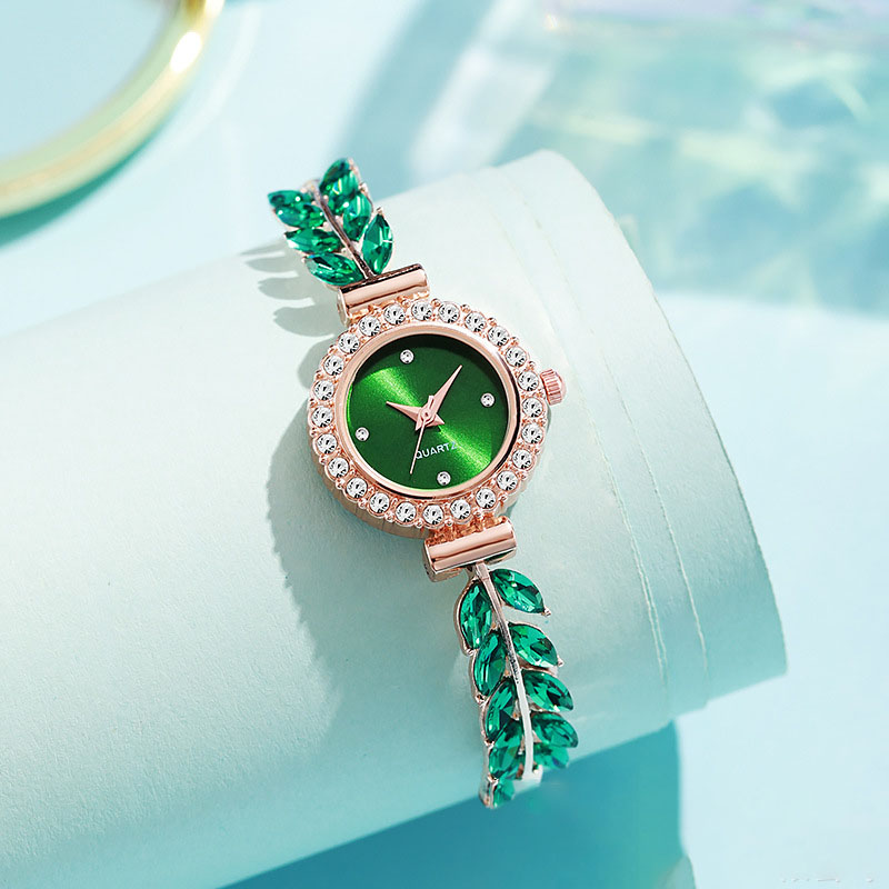 White Metal Diamond Round Dial Watch