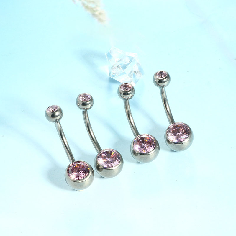 Piercing Redondo De Diamante De Acero De Titanio Para El Ombligo