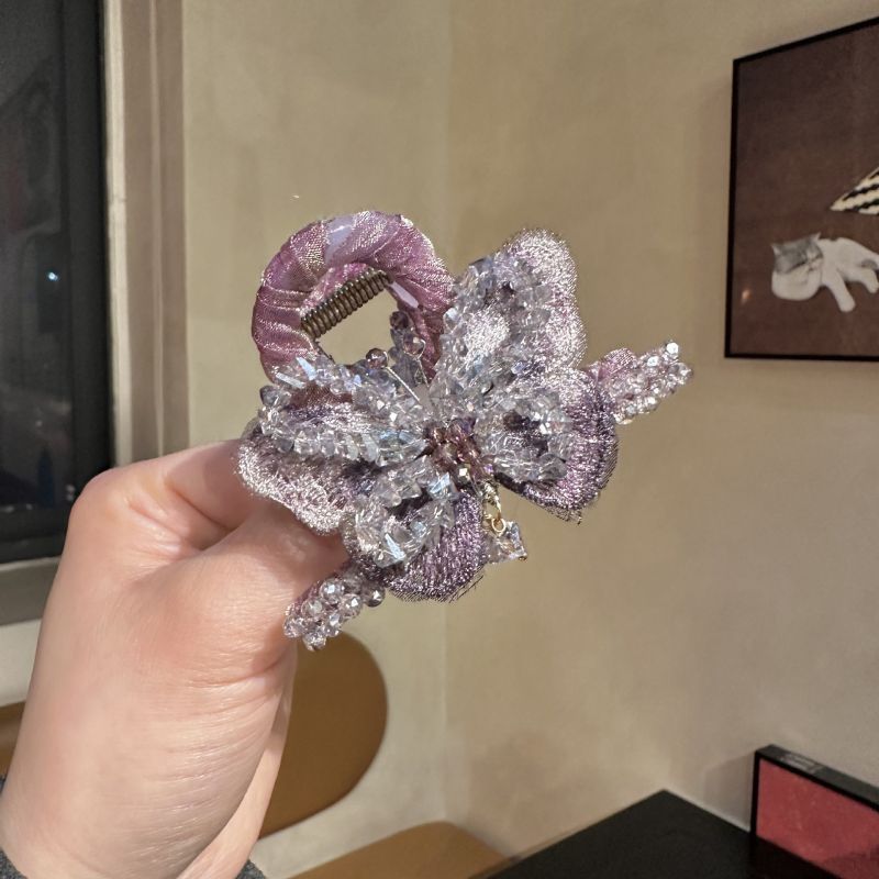 Blue Crystal Butterfly Clip