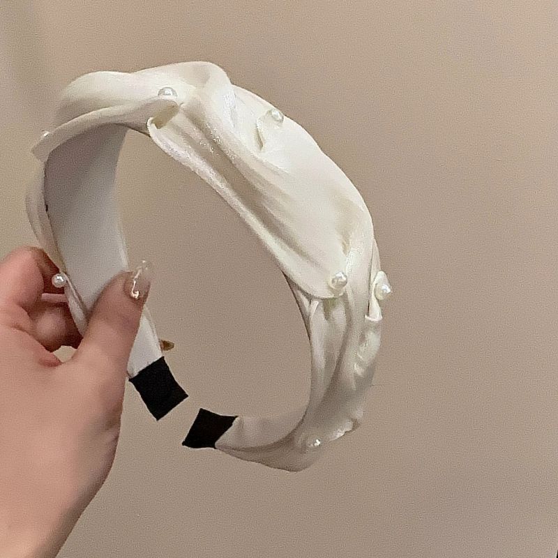 Diadema Plisada Con Cuentas De Seda