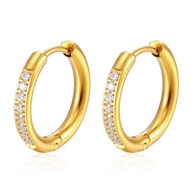 Earring 1# Stainless Steel Diamond-studded Oval Heart Bow Drop-shaped Geometric Earrings