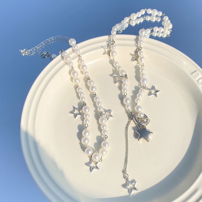 Necklace 1 Alloy Pearl Beaded Five-pointed Star Necklace