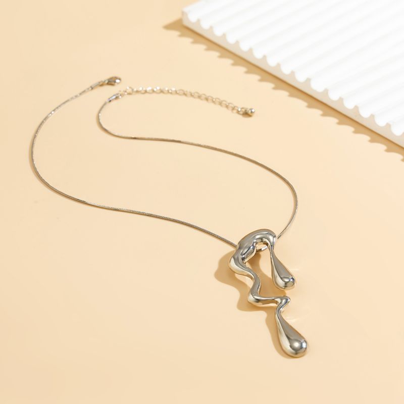 01 Earrings Gold Alloy Irregular Lava Earrings