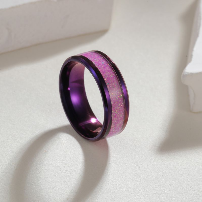 Anillo Redondo De Acero Y Titanio Para Hombre.