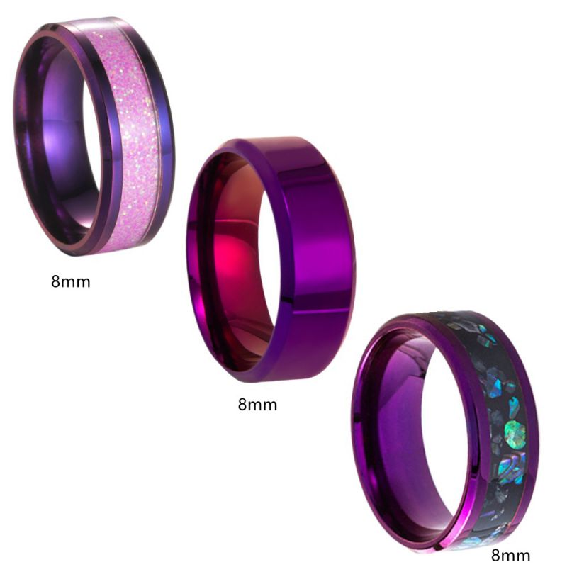 Juego De Anillos Redondos De Acero Y Titanio