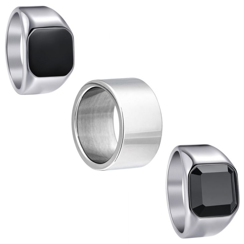Juego De Anillos Redondos De Diamantes De Acero Y Titanio