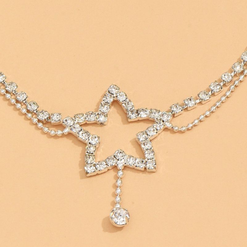 Tobillera De Aleación Con Estrella De Diamantes