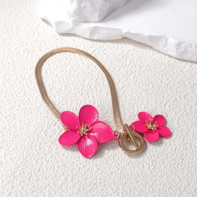 Tobillera De Metal Con Forma De Flor Y Serpiente