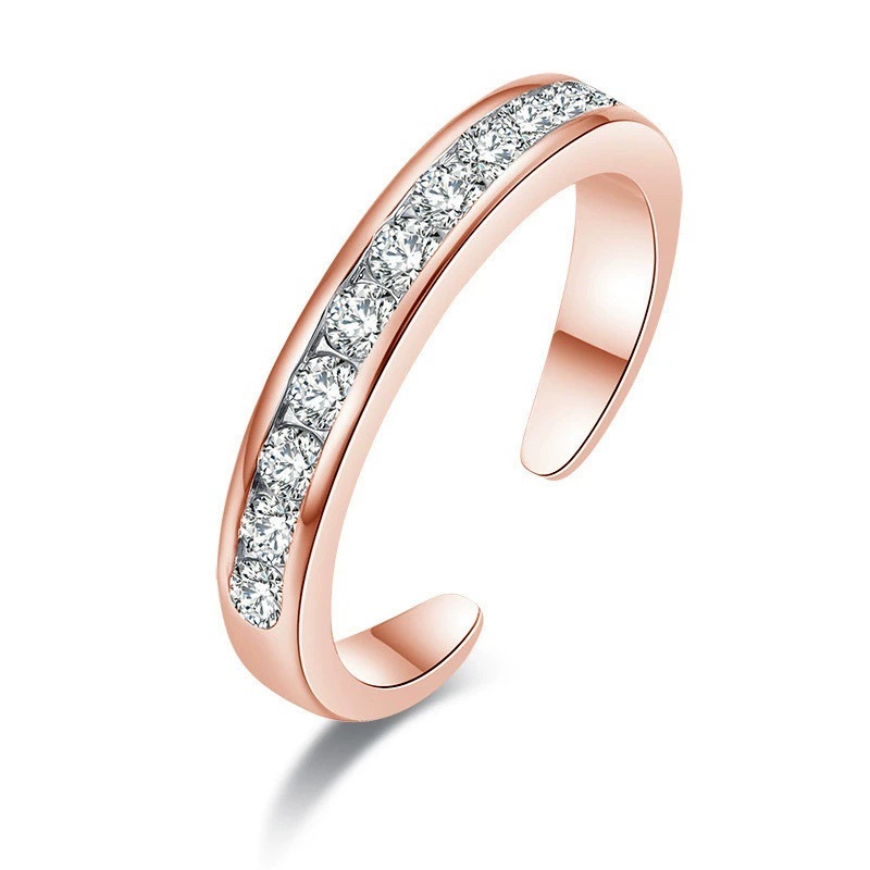 Anillo Redondo De Cobre Y Diamantes
