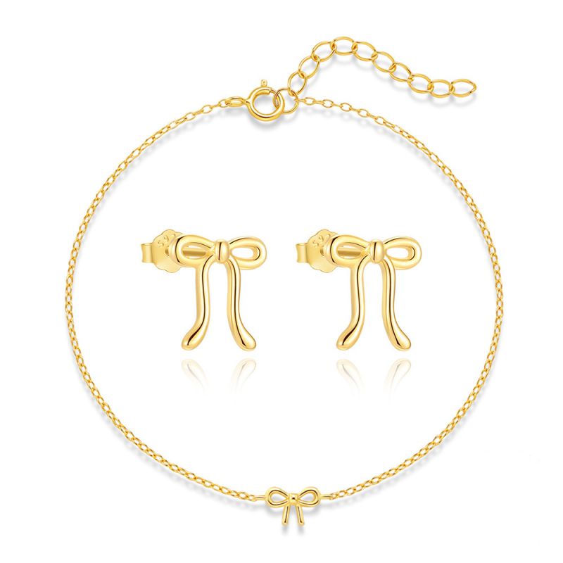 Gold-bracelet Silver Bow Bracelet